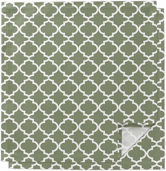 Cloth Napkins Set of 2-20x20 Inches, Green Morocco Washable Reusable Table Napkins, Boho Farmhouse Abstract Geometric Simple Soft & Absortbent Dining Napkin for Party Wedding Hotel Restaurant by Unknown