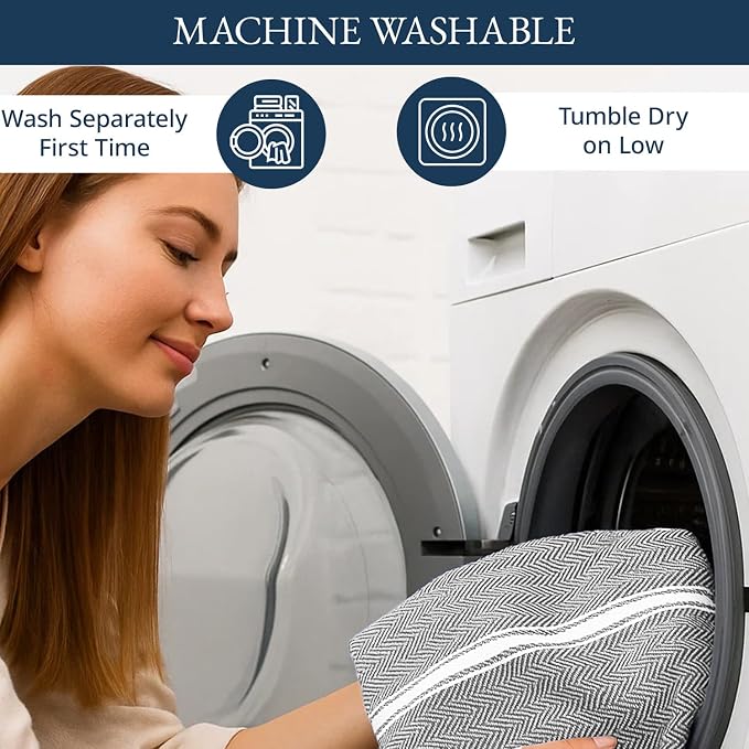 LANE LINEN 100% Cotton Kitchen Towels Set - 6 Pack Kitchen Dish Towels, Soft & Durable Size 14"x25", Good for Polishing Silverware, Cleaning Ceramic Countertops, Machine Washable - Grey Chambray - Image 5
