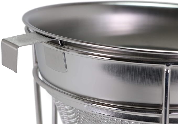 Anchy Premium 8" Chinois Fine Mesh Strainer Set with Stand & Bamboo Spatula – 18/8 Stainless Steel China Cap Cone Sieve, Professional Bouillon Strainer for Sauces, Soups, Broth, Stock, Jelly & Purees - Image 5
