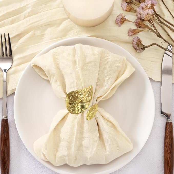 Cheesecloth Napkins Beige Cloth Napkins Bulk Table Napkin,Set of 50 | 21''x21'',Washable Boho Table Gauze Fabric Napkins,for Wedding Baby Bridal Shower Dinner Party Decor - Image 2