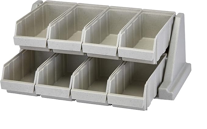 Cambro Versa - Self Serve Condiment and Utensil Bin - 8 Storage Bins - Ideal for Food and Coffee Condiments (Gray) - Image 2