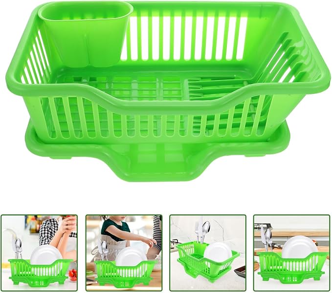 Luxshiny 1set Kitchen Storage Shelf Simple Style Dish Draining Rack Compact Bowl Basket for Drying Tableware Chic Design for Kitchen Counter Easy to Use and Maintain Excellent Workmanship - Image 5
