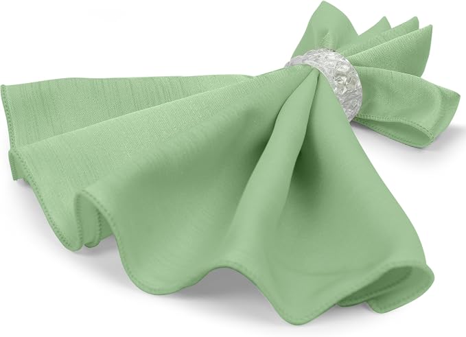 17 x 17-Inch Shantung Satin Cloth Napkins, Sage, Set of 36 | Bulk Case of 3 Dozen, Square, 100% Polyester Fabric, Reversible, Faux Dupioni Silk Reverse Side, Machine Washable, Green - Image 7