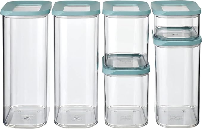 Mepal - Modula Storage Containers 6-Piece Set - Storage Boxes with Lid - Kitchen Organiser & Storage Boxes - Stackable & Airtight - 2x 2000 ml, 2x 1000 ml, 1x 1500 ml & 1x 425 ml - Nordic Green - Image 2