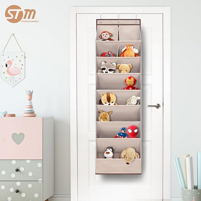 STORAGE MANIAC Over the Door Shoe Organizer Heavy-Duty Large Deep Pocket Hanging Shoe Organizer Shoe Rack Door Closet Shoe Organizer for Wall, Dorm & Narrow Door Storage Shoe Holder Oat Beige, 1 Pack - Image 8