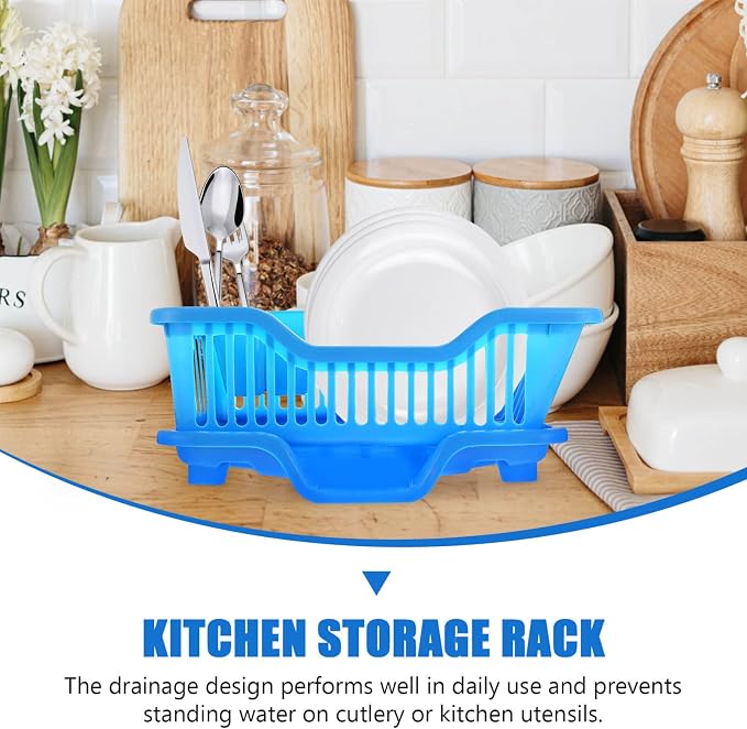 Kichvoe 1set Dish Draining Rack Simple Style Kitchen Dish Drainer Drainage Design for Organized Countertop Keep Dry Tidy Smooth Edges for Easy Access - Image 8