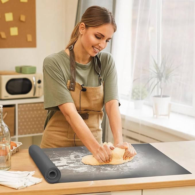 Silicone Baking Mat Roll- Cut To Size Silicone Mat - Reusable Baking Mat, Silicone Pastry Mats for Rolling Dough, Non Stick Food Grade Silicone Sub Mat Roll, Kitchen Counter Mat - Image 8