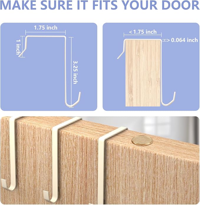 FENTEC 2 Pack Over the Door Shoe Organizer, Hanging Shoe Organizer, 28 Large Deep Pockets Door Shoe Rack with 6 Hooks Shoe Organizer for Shoes, Sneakers, and Home Accessories, Beige - Image 8