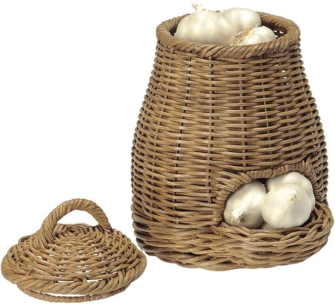 KOUBOO 1020027 Wicker Garlic Fruit and Vegetable Storage Basket, Small, 7.5" x 7.5" x 10.5" , brown - Image 3