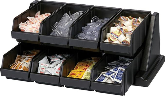 Cambro Versa Self Serve Condiment Bin - 8 Storage Bins - Ideal for Food and Coffee Condiments (Black) by CambroManufacturing