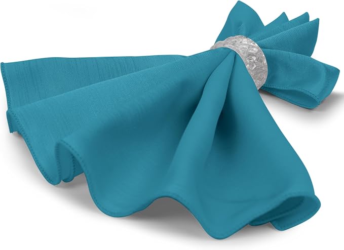 17x17-Inch Shantung Cloth Napkins, Turquoise, Set of 120 - Image 7