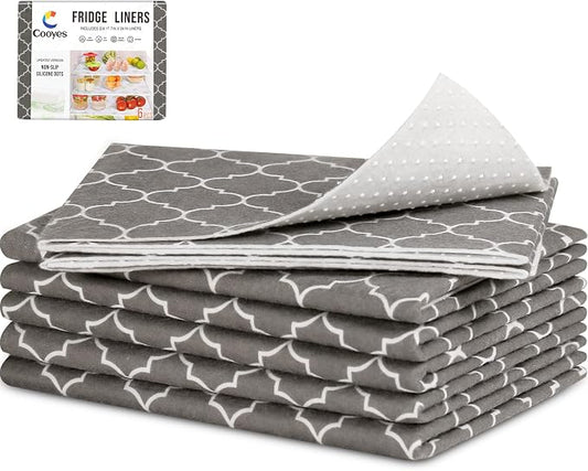 Cooyes Fridge Liners for Refrigerator, Drawer & Shelf Liners for Kitchen Cabinets Non-Adhesive, Breathable Cloth Material, Non-Slip, BPAfree, Machine Washable, Keep Produce Fresh Longer by Cooyes