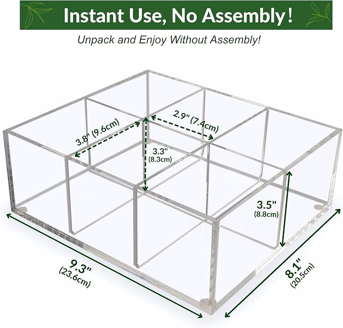 Heavy-Duty Acrylic Tea Bag Organizer, 6-Compartment Storage Box | Perfect Organizer: 6-compartment design keeps tea bags and coffee pods neatly sorted, saving space on your countertop - Image 6