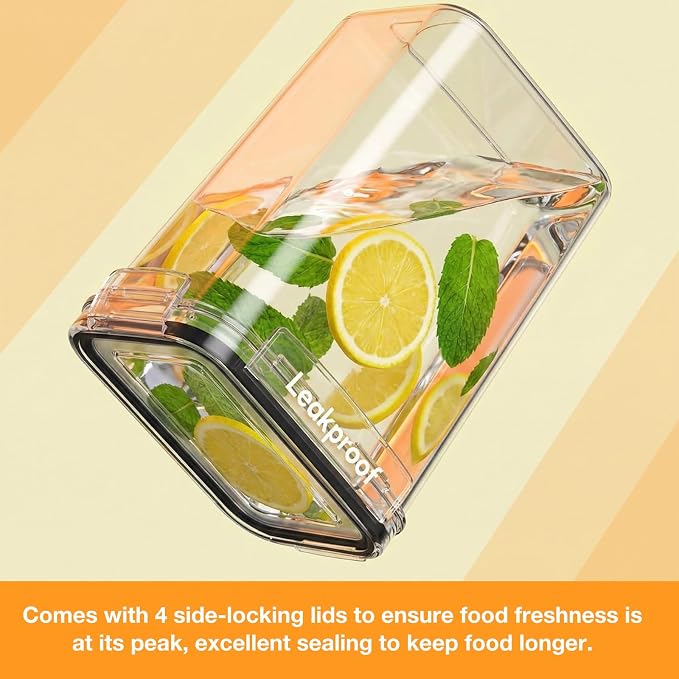 48PCS Airtight Plastic Food Containers with Lids(24 Lids &24 Containers) | 24 Labels & Marker, Stackable and reusable cereal containers storage, for flour, dry food canisters and pantry organization - Image 4