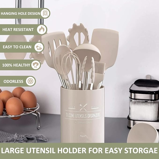 Stainless Steel Kitchen Cooking Utensil Set, Umite Chef 15 pcs Utensils - Nonstick Cookware Set Spatula -Kitchen Gadgets Tools Gift - Image 7