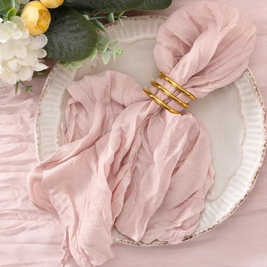 Dusty Pink Cheesecloth Napkins Pink Cloth Napkins Bulk,Set of 20 by Jimtx