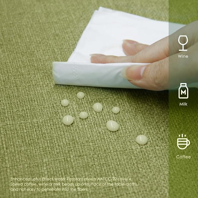 BALCONY & FALCON Rectangle Table Cloth Waterproof Avocado 118"x57" | Rectangular Washable Wrinkle Resistant Table Cloth Linen Fabric Tablecloths for Dining Party Kitchen Wedding and Outdoor Use - Image 3