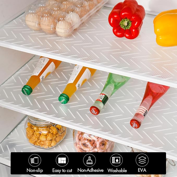 Cooyes Shelf and Drawer Liner for Kitchen Cabinets – Non-Adhesive, Waterproof, Non-Slip Cabinet Liners for Scratch Protection, Desk, Refrigerator, Shelves, Drawers with Modern Pattern - Image 7