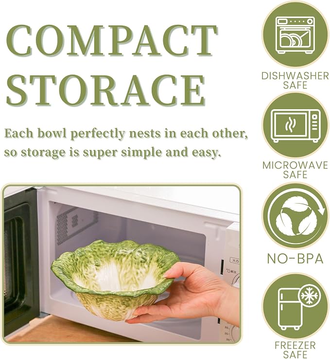 KXZ Green Ramen Noodle Bowls Microwavable 7 Inch, 16 Oz Ceramic Dinner Bowl Sets of 4 for Kitchen, Orcelain Silverware Set for Cereal, Soup, Serving, Rice, Pho, Salad, Pasta, Chip, Fruits, Vintage - Image 4