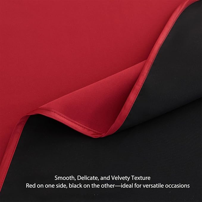 BALCONY & FALCON Rectangle Table Cloth Waterproof Black & Red 70"x55" | Rectangular Washable Wrinkle Resistant Table Cloth Linen Fabric Tablecloths for Dining Party Kitchen Wedding and Outdoor Use - Image 4