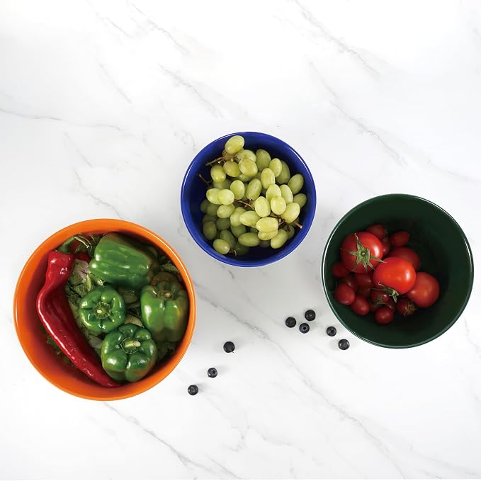 TP Melamine Mixing Bowl Set with Lids, Salad Bowl Set of 3, Aztec Bloom | Nesting Design,Break-resistant,Pasta & Salad Prep, Baking Prep, Space-saving Storage, Freezer Safe, Dishwasher Safe - Image 7