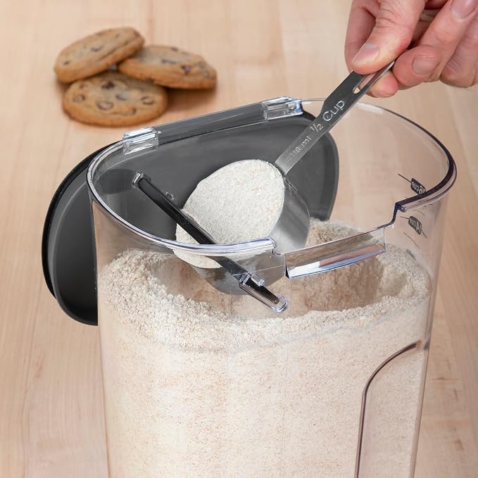 Progressive International ProKeeper+ Clear Plastic Airtight Food Baker's Kitchen Storage Organization Container Canister Set with Magnetic Accessories, 2- Piece Set (Flour 4-Quart) - Image 3