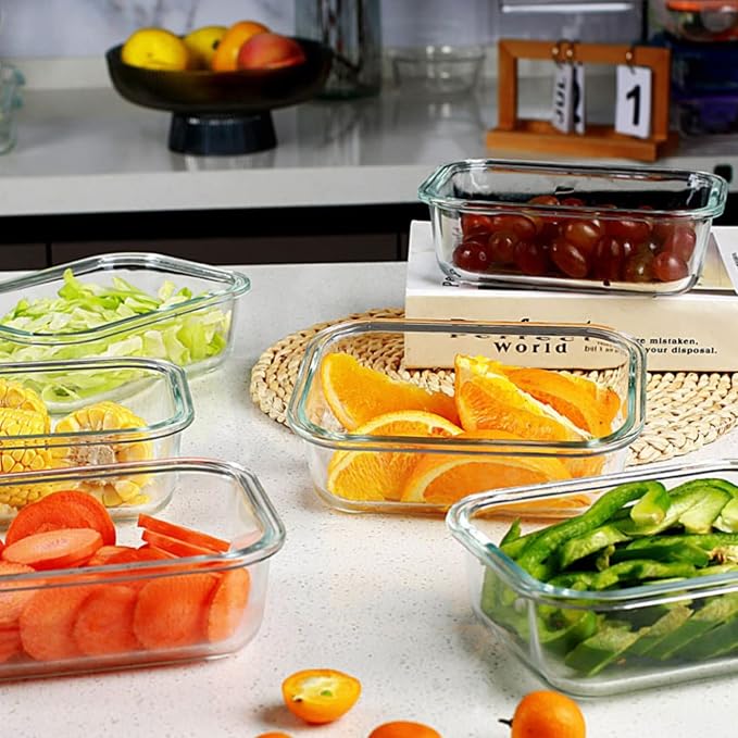 DAS TRUST 10 Pack Glass Meal Prep Containers Meal Prep Bowls Food Storage Containers Glass Food Prep Containers with Lids Lunch Container for Adults Lunch Box Bento Boxes - Image 7
