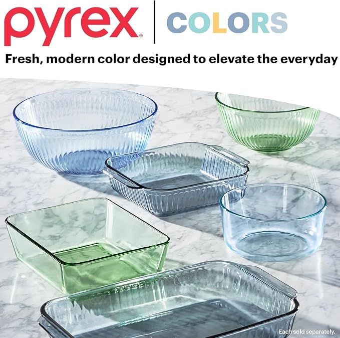 Pyrex Colors Tinted (12-PC Full Set) Small/Medium/Large Food Storage Container Set, Snug Fit Non-Toxic Plastic BPA-Free Lids, Freezer Dishwasher Microwave Safe, 3 Cup, 6 Cup & 11 Cup - Image 5