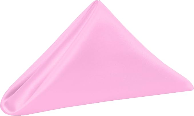 17x17-Inch Satin Cloth Napkins, Peppermint Pink, Set of 12 by UltimateTextile