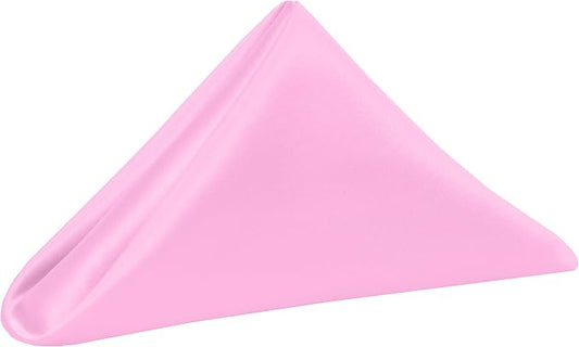 17x17-Inch Satin Cloth Napkins, Peppermint Pink, Set of 12 by UltimateTextile