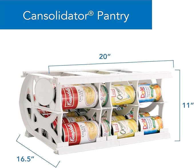 Cansolidator Pantry - 2-Pack Can Organizer for Pantry, Stackable Soda Can Storage for Kitchen, Holds 40 Cans of Food or Soda - Image 2