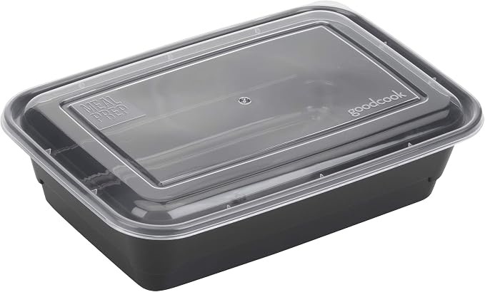 GoodCook Meal Prep Containers, Single Compartment 10-Pack, BPA-Free Reusable Food Storage, Black, Microwave & Freezer Safe, Stackable Meal Prep Containers for Lunches and Snacks (Pack of 4) - Image 3