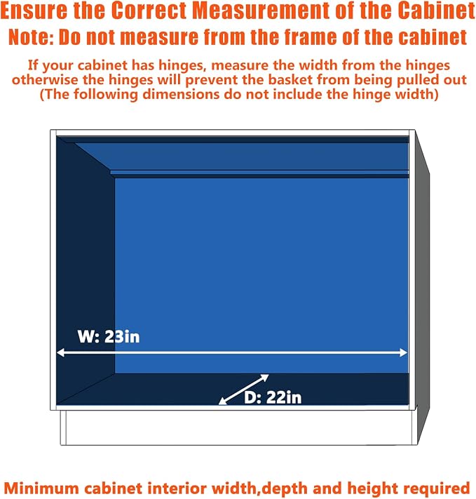 ROOMTEC Pull Out Cabinet Organizer, Cabinet Pull Out Shelves 22½" W x 21½" D, Heavy Duty Cabinet Drawers Slide Out Kitchen Cabinet Organizers Storage Shelf - Image 4