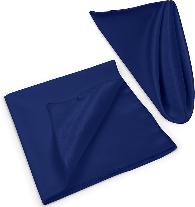 17x17-Inch Shantung Cloth Napkins, Deep Royal, Set of 24 | Bulk Case of 2 Dozen, Satin, Square, 100% Polyester Fabric, Reversible, Faux Dupioni Silk Reverse Side, Machine Washable - Image 8