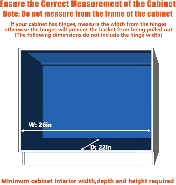 LOVMOR Pull Out Cabinet Organizer and Storage 25½" W x 21½" D, Slide Out Shelves for Kitchen Cabinets - Image 4