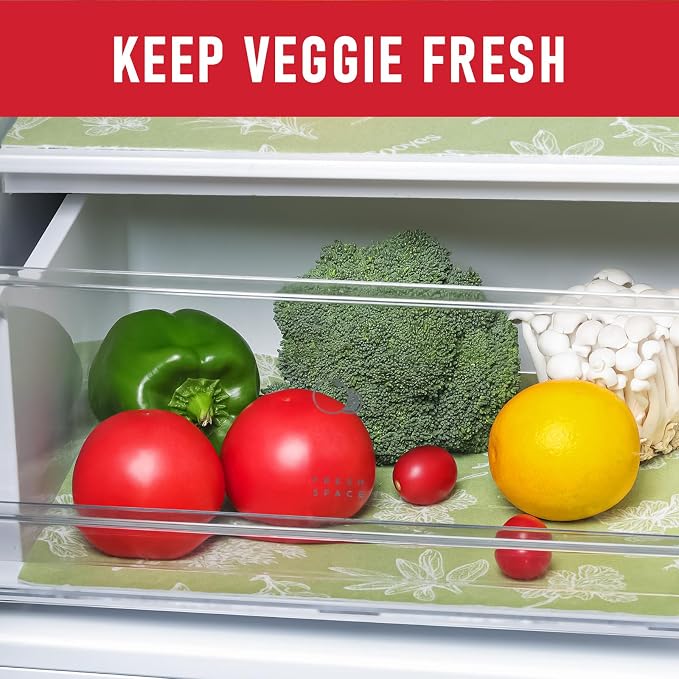 Cooyes Large Fridge Liners for Refrigerator, 24" x 240", Drawer & Shelf Liners for Kitchen Cabinets Non-Adhesive, Breathable Cloth Material, Non-Slip, Keep Produce Fresh Longer, Sage Green - Image 8