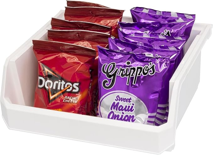 Extra Large Stackable Plastic Storage Bins, 4-Pack, White | Open-Front Stackable Bins For Garage, Pantry, Closet & Office, 14,8"L X 16,5"W X 7"H, Nests When Empty, Durable Plastic, - Image 6