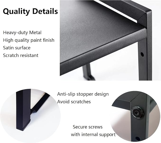 Expandable Cabinet Shelf Organizer 16-26" L Stackable Kitchen Counter Shelf Rack Stand Sink Riser Countertop Storage Black (Narrow 5.1”D) - Image 4