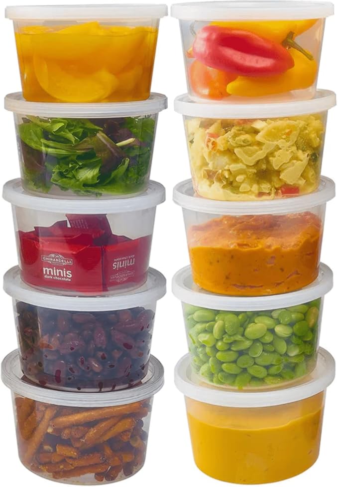 16 Oz Deli Containers with Lids | Heavy Duty BPA Free Food Storage Cups for Soup Meal Prep Slime Leftovers | Microwave Freezer Safe Reusable Round Containers | 24 Count - Image 8