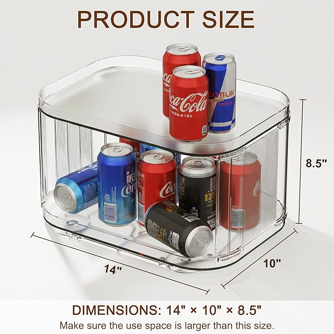 Lazy Susan Organizer for Cabinet, Pantry, Countertop (2 Tier 14" x 10" Clear - 2 Pack, Rectangular) - Image 2