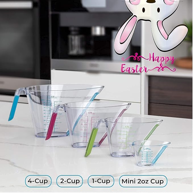 Silicone Pastry Mat and 4-Piece Liquid Measuring Cups Set - Extra Large Baking Mat For Rolling Out Dough - 100% Silicone & BPA Free - Includes Mini Ounce, 1, 2 and 4 Plastic Cup Sizes - Image 5