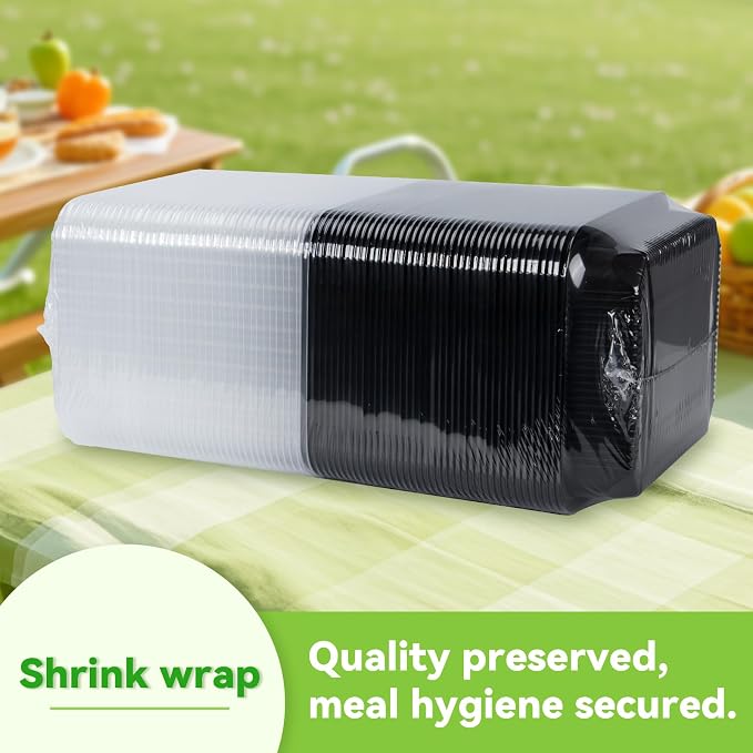 40-Pack 48oz Meal Prep Containers - Shrink Wrap Ready To Use | Large Leakproof Single Compartment To Go Boxes | BPA-Free, Microwave & Freezer Safe | Heavy-Duty Catering & Leftover Storage - Image 5