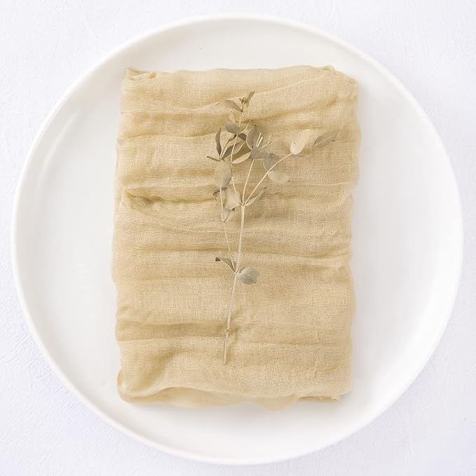 DeZerlor Champagne Washable Cheesecloth Napkins Set of 50 for Party | Reusable Summer Cloth Napkins Bulk, for Wedding Bridal Baby Shower Dinner Cocktail Birthday Home, 21x21 Inches - Image 5