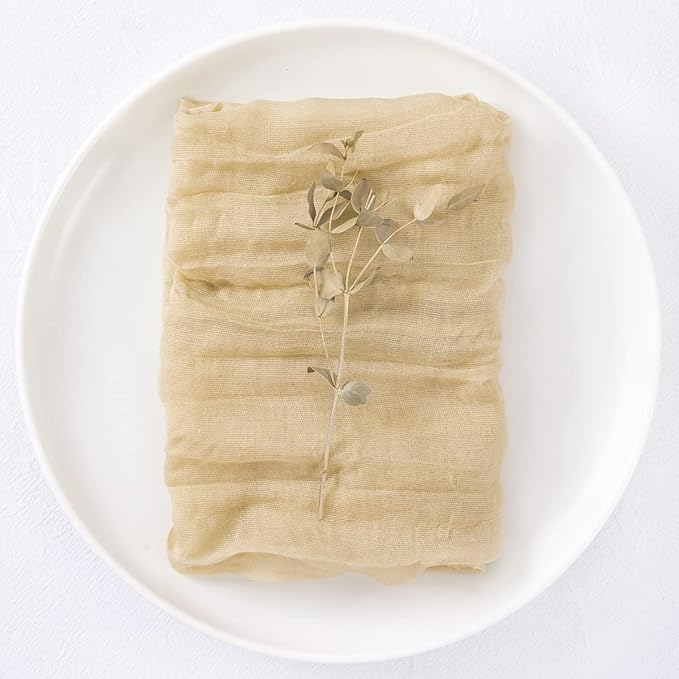 DeZerlor Champagne Washable Cheesecloth Napkins Set of 30 for Party | Reusable Summer Cloth Napkins Bulk, for Wedding Bridal Baby Shower Dinner Cocktail Birthday Home, 21x21 Inches - Image 5