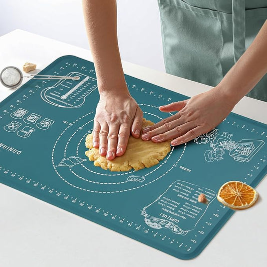 DANIA & DEAN Mom Theme 26"x16" Extra Thick Silicone Baking Mat for Pastry | Non-Slip & Non-Stick Mat with Measurements, for Dough Kneading, Pizza, Pie Crust, Sourdough, Bread, Pasta & Counter Sheet by DANIADEAN