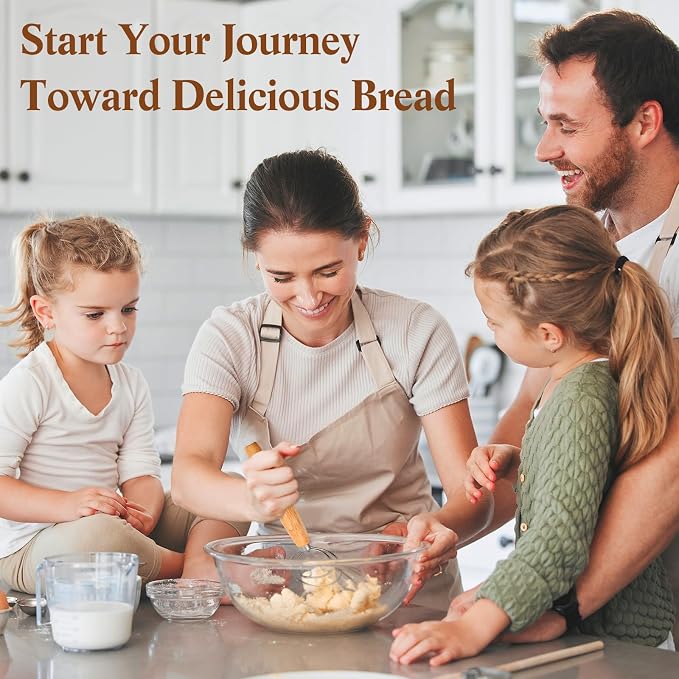 Sourdough Bread Baking Supplies, 33 PCS Sourdough Starter Kit, Sour Dough Kit Tools, Bread Making Tools Kits Includes Bread Lame, Dough Scraper, Glass Jar, Sourdough Kit Gift for Bakers,Women Wife Mom - Image 9