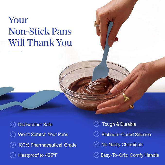 GIR: Get It Right 5-Piece Silicone Ultimate Kitchen utensils set - Ladle, Spatula, Flip, Spoon & Spoonula - Non toxic cooking utensils for Nonstick Cookware, Cooking and Baking - Slate - Image 4