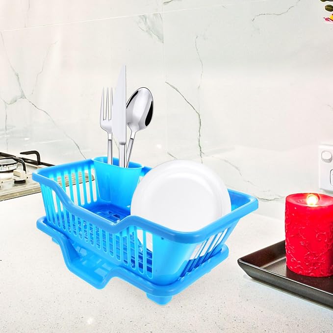 Kichvoe 1set Dish Draining Rack Simple Style Kitchen Dish Drainer Drainage Design for Organized Countertop Keep Dry Tidy Smooth Edges for Easy Access - Image 5