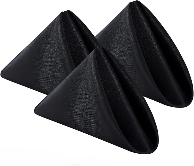 Bailarina Cloth Napkins Set of 120,17x17 inches Dinner Napkins Cloth Washable,Polyester Square Table Cloth Napkin Bulk with Hemmed Edges Ideal for Banquets, Parties and Weddings-Black by Bailarina