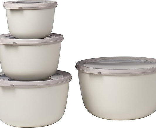 Mepal – Multi Bowl Cirqula 4-Piece Set – Food Storage Container with Lid - Suitable as Airtight Storage Box for Fridge & Freezer, Microwave Container - 500, 1000, 2000, 3000ml - Nordic Green by MEPAL